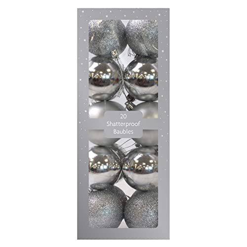 Shatterproof Christmas Tree Decoration 20 Pack Mini 60mm Baubles Golden