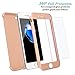 iPhone 7 Case, Coocolor [Perfect Fit] 360 Degree All-around Ultra Thin Full Body Coverage Protection Dual Layer Hard Slim Case + Tempered Glass Screen Protector For iPhone 7-Rose Gold