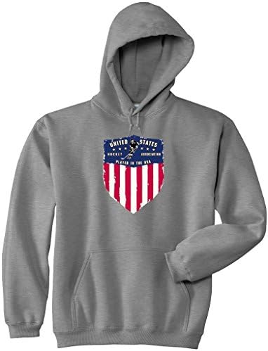United States Hockey Hooded Hoody Sweatshirt-adult-xlarge-ash