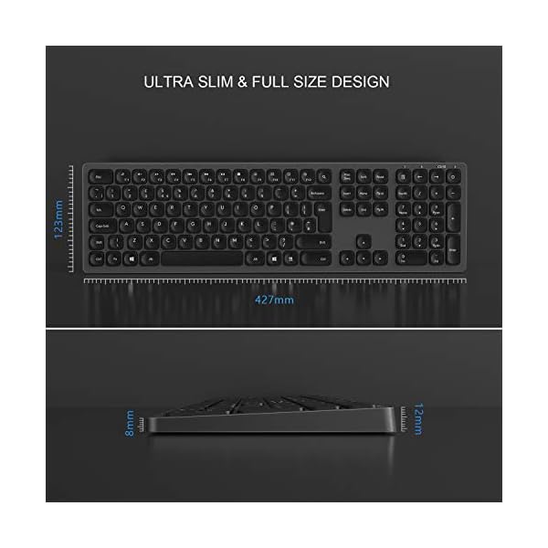 Jelly-Comb-Wireless-USB-Keyboard-and-Mouse-Combo-24G-Wireless-Rechargeable-Keyboard-and-Mice-Qwerty-UK-Layout-with-USB-Receiver-for-PC-Laptop-Computer-with-Windows-System-Space-Gray Jelly Comb Wireless USB Keyboard and Mouse Combo, 2.4G Wireless Rechargeable Keyboard and Mice Qwerty UK Layout with USB…