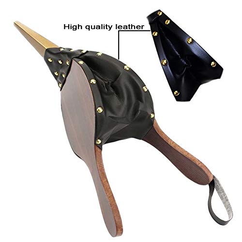 Fireplace Bellows,Wooden Bellows Fire Tool-Vintage Leather Manual Air Blower Fan Stove Accessories for Barbecue Fire Outdoor Cooking Picnic Camping Hiking (Black)
