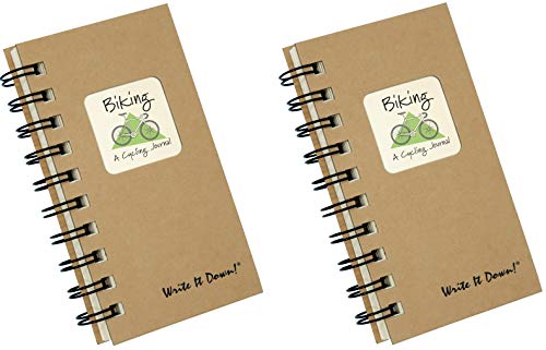 Cycling Training Log Journal | Set of 2, for Triathlon Training, Gravel Biking, Bicycle Racing | Small Pocket Size Diaries for Cycle Workout (120 Pages Each)