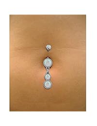 COCHARM - Piercing de ombligo de acero quirúrgico 316L, 14 G
