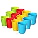 DilaBee 12 Pack - Unbreakable Kids Cups - 8 Oz Kids Plastic Tumblers Fun Bright Color Drinking Plastic Cups in 4 Vibrant Colors - Perfect Size for Kids and Toddlers - BPA Free