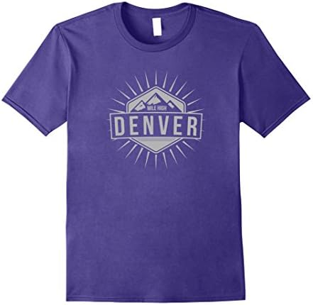 Mens Mile High Denver T-shirt - Colorado Pride Medium Purple