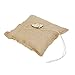 FENICAL Burlap Wedding Ring Pillow Bridal Ring Bearer Pillow Cushion with Wood Double Heart 18x18cm