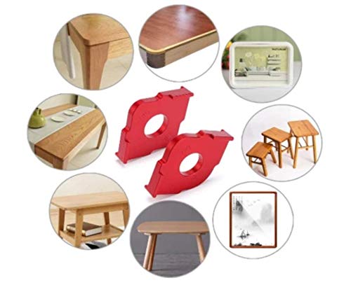 succeedtop Woodworking Corner Jig, Woodworking Radius Corner Routing Tool, Corner Radius Quick Jig, Cutting Needed Semicircle Angle Radian on Furniture, Tables, Bench, Corners, Edges, and More! (Red) - Thumbnail 3