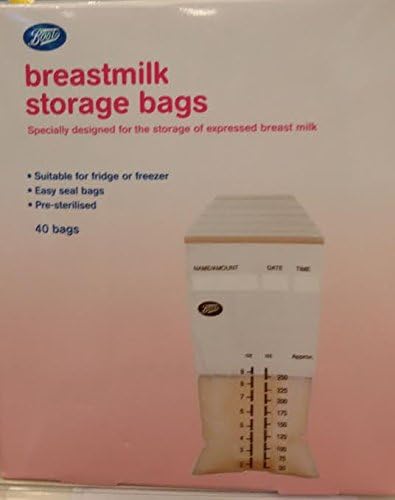 Boots Breastmilk Storage bags,40 Count,Ideal for Storing and Freezing,New