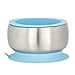 Avanchy Baby Bowls with Suction and Storage Lids Set. Babies Kids Toddler Boys Girl First Food Feeding. Fits Feeding High Chair Table. Stainless Steel, Blue