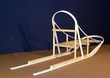 wooden dog sled