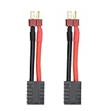 Youme 3pcs Male Deans T to Female TRX Traxxas Connector Adapter Cable, RC Lipo Battery Charger Conversion Adapter Wire for Traxxas Slash E Revo(1.9in 12AWG)