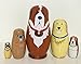 5pcs Cute and Funny Wooden Dog Stacking toys/Russian nesting dolls/Matryoshka gifts for kids(Multicolor)