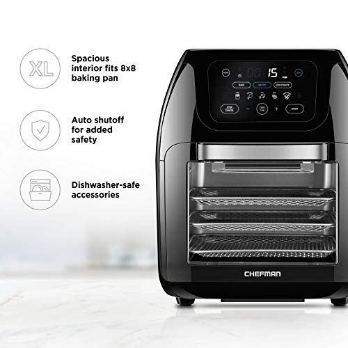 Chefman Multifunctional Digital Air Fryer+ Rotisserie, Dehydrator, 17