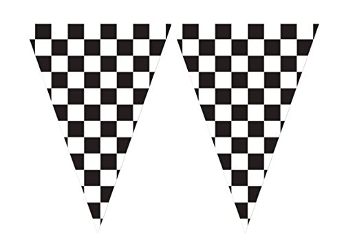 Creative Converting Giant Flag Check Banner, 20', Black/White