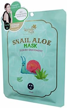 3 Mask Sheets of Water Angel Snail Aloe Mask, Rejuvenating Mask to counter visible effects of environmental stressors, for a healthier look and feel. (25 ml/ sheet.)..
