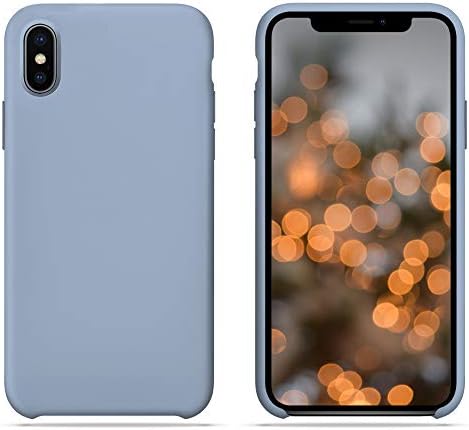 HONUA Silicone Case for iPhone X, Soft and Protective iPhone Case with Microfiber Lining, Compatible with Apple iPhone X 5.8 inch (Sky Blue)