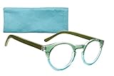 Women's Round Two Tone Reading Glasses with Bamboo Temples