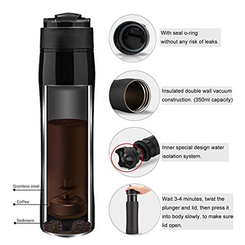Portable Coffee Makers, Camping French Presses Travel Mug 12 Oz Tea