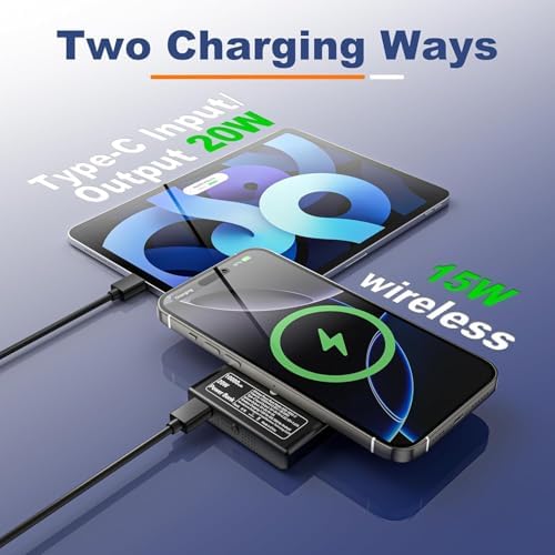 Magnetische Powerbank 10000mAh, 15W Kabelloses Magnetic Laden & 20W USB-C Schnellladen, LED-Digitalanzeige, Starker Magnet, kompatibel mit phone 17/16/15/14/13/12 Serie – flugtauglich (Grau)