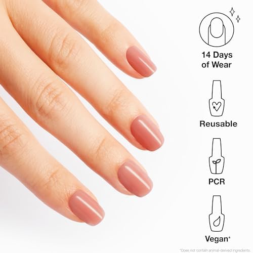 OPI xPRESS/ON Somewhere Over the Rainbow Mountains | Nude Short Round Press On Nails | With Nail Glue | Spring Collection - Image 2