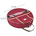 Wreath Storage Container - Canvas Bag with Clear Window and Handles Holds 48-Inch Artificial Wreath with Compartment for Ornaments by Elf Stor (Red)