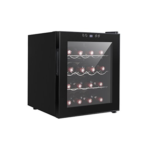 SMETA Thermoelectric Wine Cooler Refrigerator Cabinet Counter Top Mini Beer Cellar,16 Bottles,Black,1.7 Cu Ft