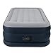 Intex Deluxe Pillow Rest Raised Airbed with Soft Flocked Top for Comfort, Built-in Pillow and Electric Pump, Twin, Bed Height 16 3/4