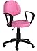 Boss Office Products Perfect Posture Delux Microfiber Task Chair with Loop Arms in Pink