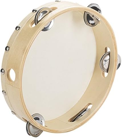 Tosnail 8″ Wood Handheld Tambourine – Single Row 5 Pairs Jingles Tosnail 8″ Wood Handheld Tambourine – Single Row 5 Pairs Jingles