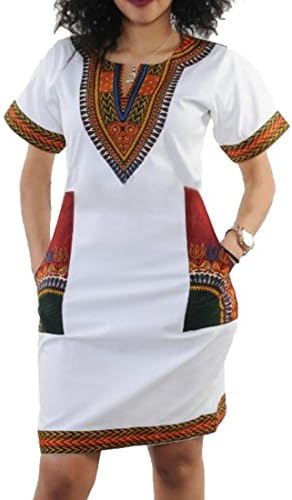 Binn Womens Short Sleeve Dashiki Sexy African Print Bodycon Dress 2 M