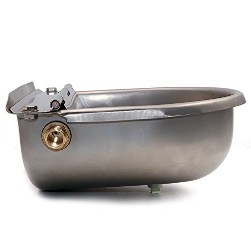 Livestocktool Stainless Steel Water Bowl with Scupper/Cooper Valve Float Valve Waterer Trough for Animal (Cattle, horse, dog, etc) - Thumbnail 3