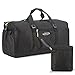 G4Free 60L Lightweight Foldable Duffel Bag Sports Gym Travel Duffel Overnight Weekend Bag Carry on Luggage Men Women (Black)