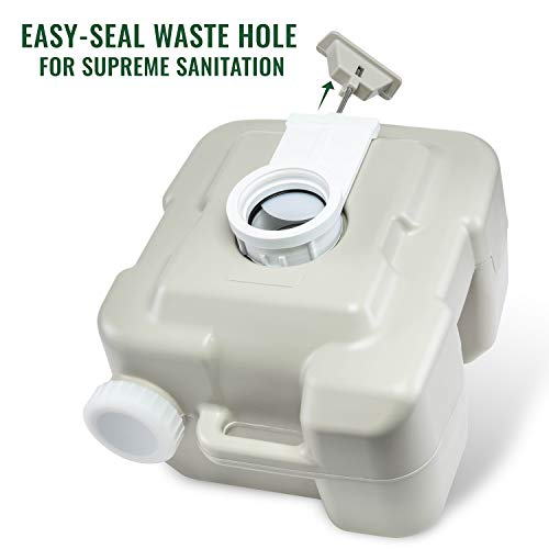 Hike Crew Outdoor Portable Toilet Porta Potty with Detachable Compartments and Bellows Pump Flush for Camping, Hiking, Boating & Travel Trailer - 5.3 Gallon (20L)