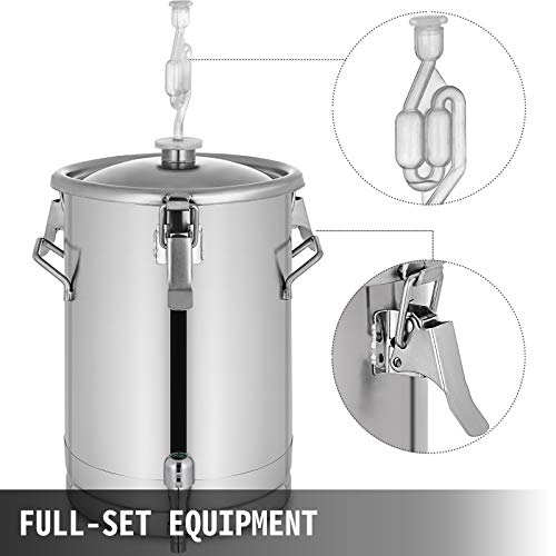 VBENLEM 4 Gallon Stainless Steel Bucket Fermenter Brew Fermenter