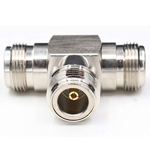 TEZONG 3 Way N Type T Splitter Connector N Female to 2 N Female Jack Coax Coaxial Adapter RF connectors 1Pack - Thumbnail 3