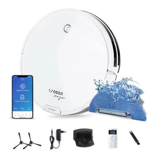 OSOJI Robot Aspiradora y Trapeador 3 en 1 - Aspirador Robótico - Dojo Duo 990 - Conexión WiFi, Filtro HEPA, Poderoso Sistema de Succión, Ultrasilenciosa