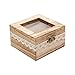 senover Wooden Wedding Ring Box Shabby Chic Wedding Ring Bearer Box Ring Bearer Pillow for Anniversary Valentine's Day Engagement Decorative Jewelry Box Favor Gift