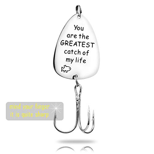 Fishing Lure Boyfriend Husband Gift - You are My Greatest Catch Keychain Valentines's Day Christmas Fisherman Gift for Men