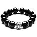 Merdia Ice Obsidian Stone Beaded Bracelet with Pixiu for Men 12MM
