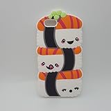 Cute 3D Candy Color Food & Refreshment Design Soft Silicone Back Case Cover for iPhone 6 6s Plus 5.5'' (smile sushi white)