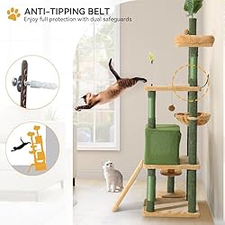 YITAHOME Tall Cat Tree Tower with Leaves for Indoor