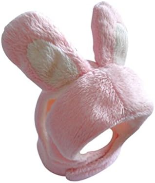 Pink White Bunny Rabbit Pet Hat for Cats &amp; Small Dogs Funny Pet Cosplay Costume with Stuffed Ears (Small)