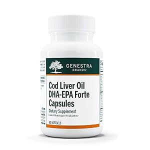 Image of Genestra Brands - Cod Liver Oil DHA-EPA Forte Capsules - Blend of DHA, EPA, and Vitamins A and D - 60 Capsules