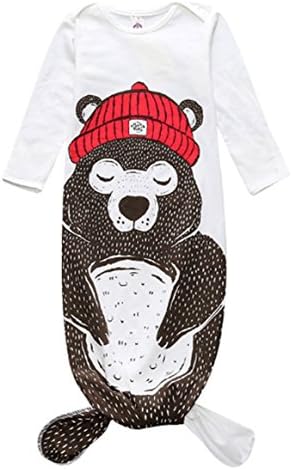 Rohern Baby Sleepsack Clothes Cotton Wearable Blanket Slumber Sleeping Bag (M, Bear)