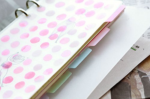 Funcoo 10 Sheets Plastic Planner Index Dividers Category Page Tab Indexing Cards for A5 6-Holes Ring Binders/Planners Notebook/School Stationery (Style-1) - Thumbnail 7