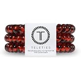TELETIES - Spiral Hair Coils - Ponytail Holder Hair Ties for Women - Phone Cord Hair Ties - Strong Grip, No Rip, Water Resistant, No Crease Hair Tie Coils - 3 pack (Small, Tortoise)