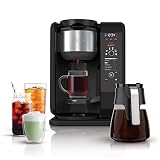 Ninja Hot and Cold Brewed System, Auto-iQ Tea and Coffee Maker with 6 Brew Sizes, 5 Brew Styles, Frother, Coffee & Tea Baskets with Glass Carafe (CP301)