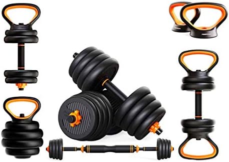 Pijaosbox 調節可能なダンベルセット バーベル 44ポンド ボディワークアウト ホーム ダンベル バーベルセット 多機能 1つで6つの組み合わせ