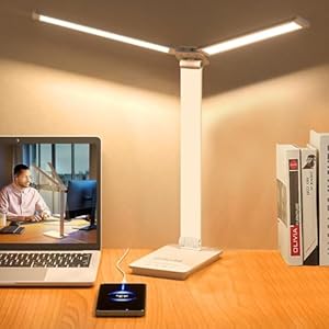 CATELLANE デスクライト 卓上ライト スタンドライト LEDライト ダブル光源 (ホワイト)