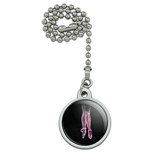 Ballet Slippers Pink Black Ballerina Dance Dancing Ceiling Fan and Light Pull Chain